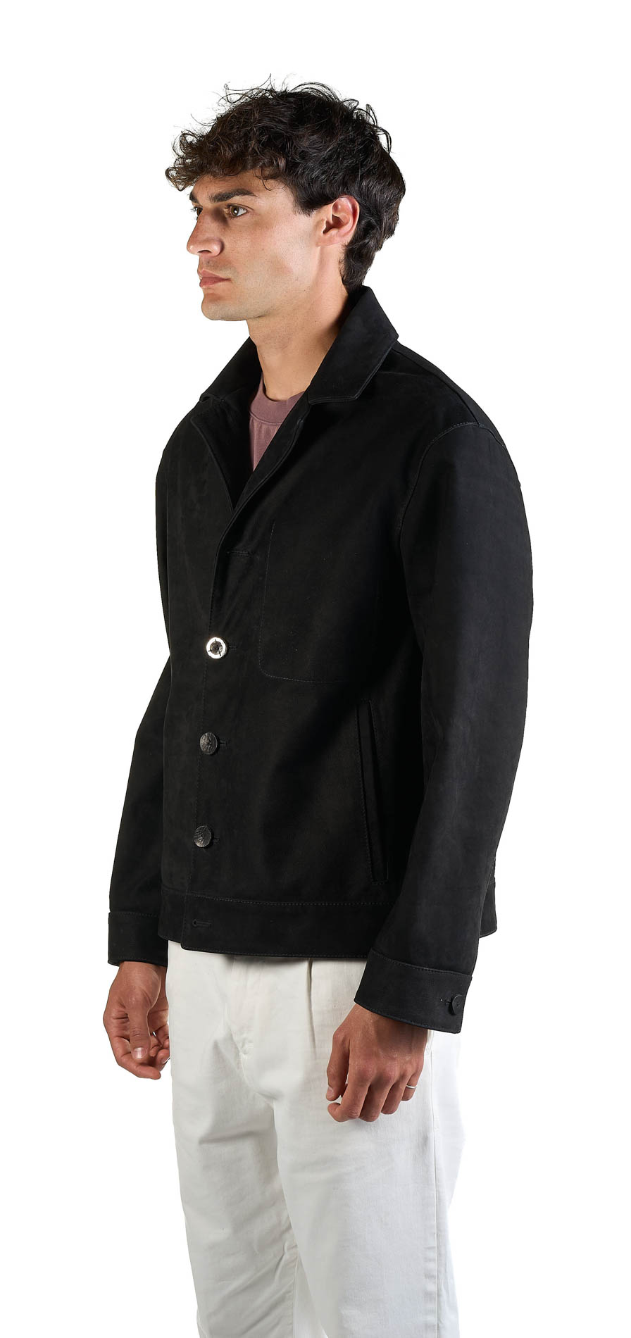 DANIELE BASTA LEATHER AND SILVER JACKET